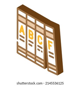 Enzyklopädie Buch isometrische Symbol Vektorgrafik. Enzyklopädie-Buchschild. einzelne Symbolillustration