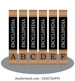 Encyclopedia brown icon, concept illustration, vector flat symbol.