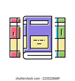vector del icono del color del libro educativo de la enciclopedia. signo de libro educativo de enciclopedia. ilustración de símbolo aislado