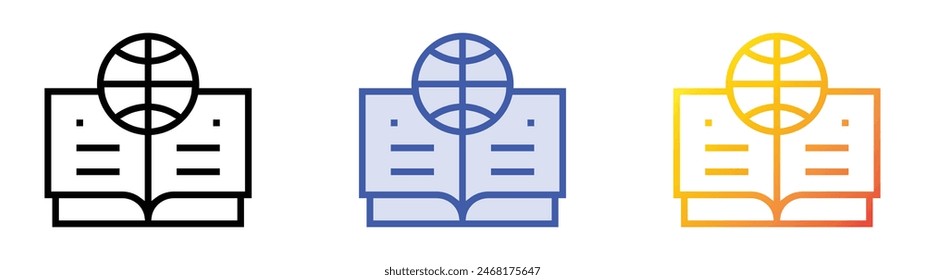 encyclopedia icon. Linear, Blue Fill and Gradient Style Design Isolated On White Background