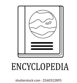 Encyclopedia outline flat icon, concept illustration, vector flat symbol, glyph sign.