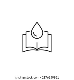 Enzyklopädie, Wissenschaft, Bildungszeichen. Hochwertiges Symbol für Geschäfte, Bücher, Artikel, Seiten. Bearbeitbarer Strich. Vektorliniensymbol des Dropdown-Buches 