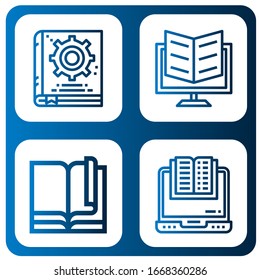 encyclopedia simple icons set. Contains such icons as Manual book, Ebook, Book, can be used for web, mobile and logo