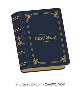 Encyclopedia vector illustration on transparent background. Knowledge and learning book design