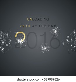 The End 2016 unloading spark firework gold black vector