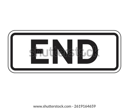 End of Action Zone Sign, Hazard Termination Indicator – High Quality Stock Image