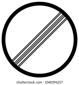 End Of all Restriction Traffic Road Symbol Sign,Vector Illustration, Isolate On White Background, Label. EPS10 