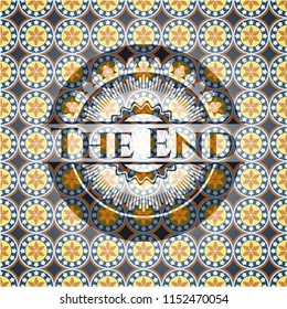 The End arabesque emblem background. arabic decoration.