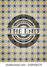 The End arabesque style badge. arabic decoration.