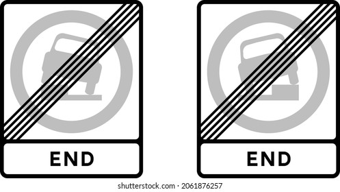 End of area where parking on verge or footway is prohibited, road signs in the United Kingdom