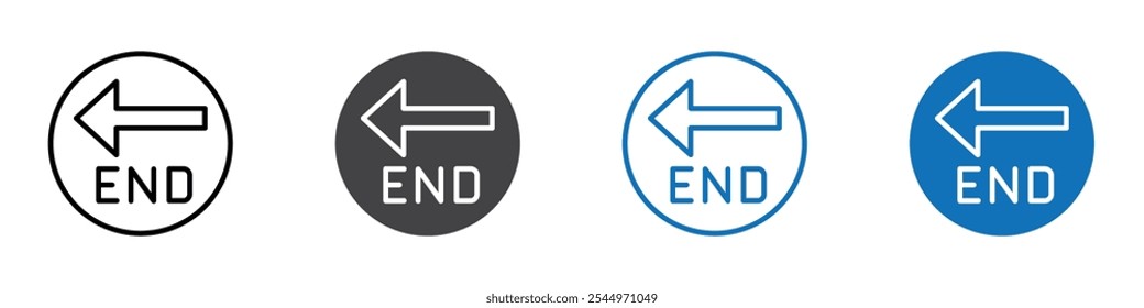 End arrow icon Logo sign in thin line outline