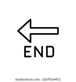 End arrow icon Thin vector set