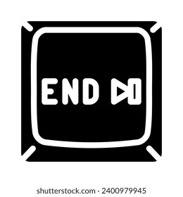 end button glyph icon vector. end button sign. isolated symbol illustration