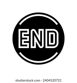 end button glyph icon vector. end button sign. isolated symbol illustration