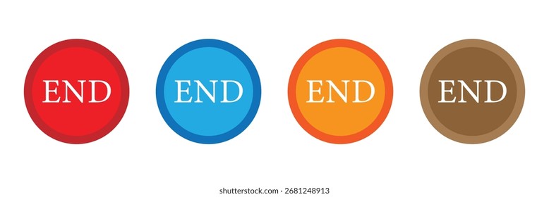 The end button icon. and icon on white background. vector illustration. Eps 10.