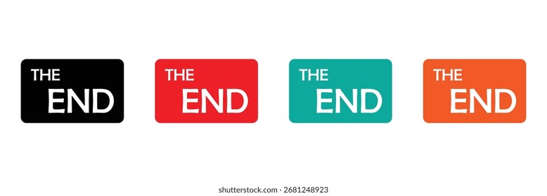 The end button icon. and icon on white background. vector illustration. Eps 10.