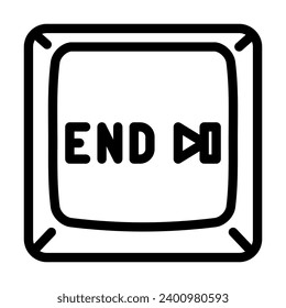 end button line icon vector. end button sign. isolated contour symbol black illustration
