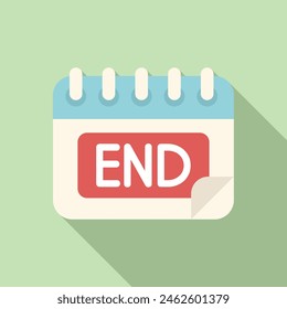 End calendar duration icon flat vector. Date life. Month fixed schedule