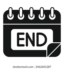 End calendar duration icon simple vector. Date life. Month fixed schedule