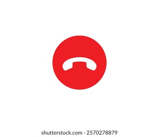 End call button icon. Cancel, close, communication, connection, contact, decline, disconnect, end, hang up, icon, ignore, illustration, outgoing, reject, ring off, smartphone, symbol and vector.