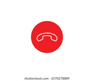 End call button icon. Cancel, close, communication, connection, contact, decline, disconnect, end, hang up, icon, ignore, illustration, outgoing, reject, ring off, smartphone, symbol and vector.