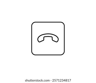 End call button icon. Cancel, close, communication, connection, contact, decline, disconnect, end, hang up, icon, ignore, illustration, outgoing, reject, ring off, smartphone, symbol and vector.