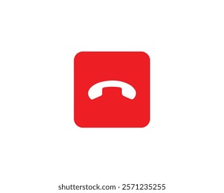 End call button icon. Cancel, close, communication, connection, contact, decline, disconnect, end, hang up, icon, ignore, illustration, outgoing, reject, ring off, smartphone, symbol and vector.