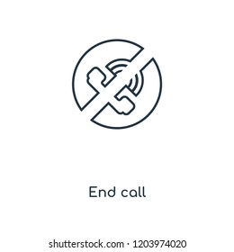 End call concept line icon. Linear End call concept outline symbol design. This simple element illustration can be used for web and mobile UI/UX.