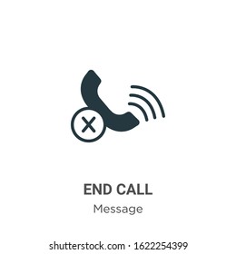 End call glyph icon vector on white background. Flat vector end call icon symbol sign from modern message collection for mobile concept and web apps design.