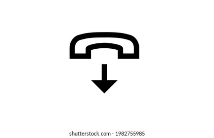 end call vector icon outline style with white background perfect pixel 