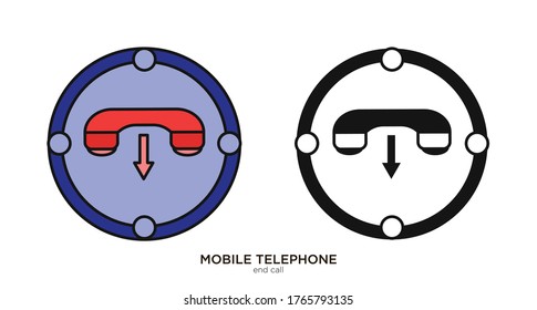 End call vector illustration lineal color and filled design