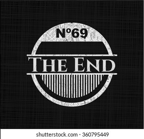The End chalkboard emblem on black board