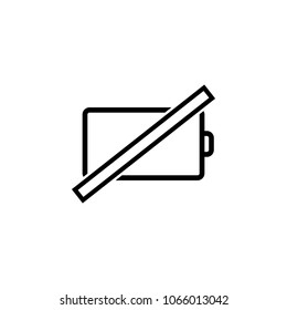 end of charge sign icon. Element of simple icon for websites, web design, mobile app, info graphics. Thick line icon for website design and development, app development on white background