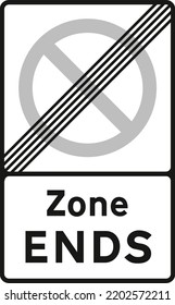 End of controlled parking zone, The Highway Code Traffic Sign, Signs giving orders, Signs with red circles are mostly prohibitive. Plates below signs qualify their message.