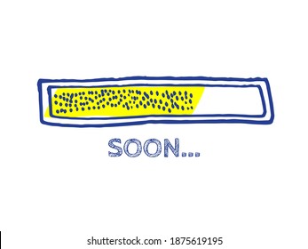 The End of Coronavirus Progress Bar Status.  Infographic Element with 90% Complete Indicator. Quarantine Illustration. Website Sketch Bar with Adjustable Fill Part. COVID-19 Vector Hand Drawn Loader.