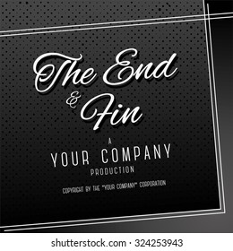 End Credits - "The End" Title Vector Background