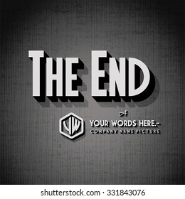 End Credits - "The End" Title Vector Background
