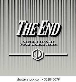 End Credits - "The End" Title Vector Background
