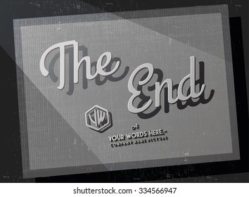 End Credits "The End" Title Vector Background
