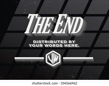 End Credits "The End" Title Vector Background
