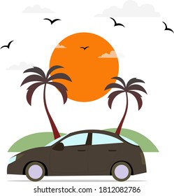 End of the day vector illustration