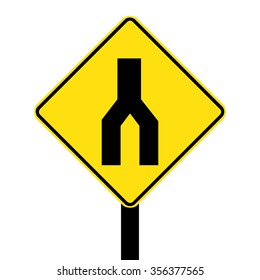 End Divided Road Sign