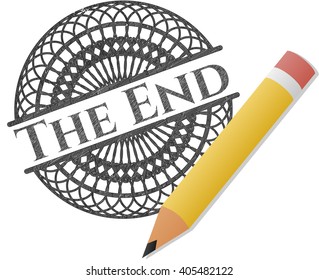 The End drawn with pencil strokes