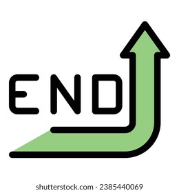 End duration icon outline vector. Hour timer. Call sand color flat