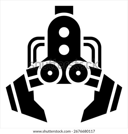 End Effector Glyph Single Icon Illustration