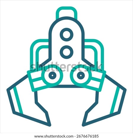 End Effector Outline Blue Single Icon Illustration