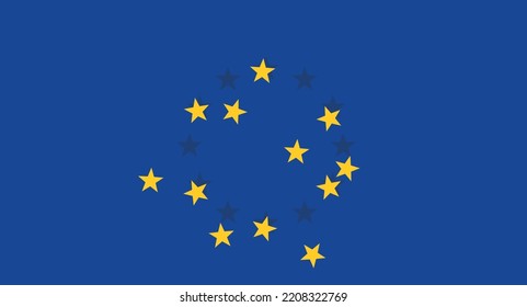 End Of The European Union. European Union Economy Collapse. Symbol Of Crisis, Recession, Downfall And Stock Market Crash.