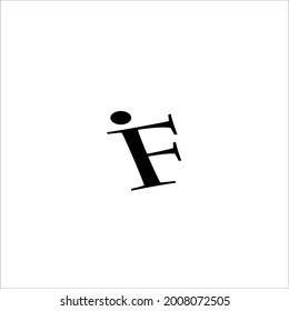 diseño del logotipo del vector de letra i end f