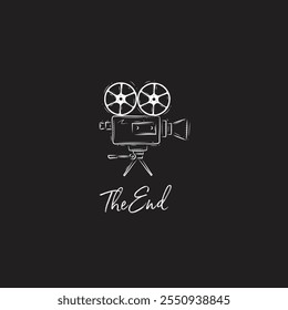 The End Film set flat vector design