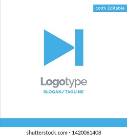 End, Forward, Last, Next Blue Solid Logo Template. Place for Tagline